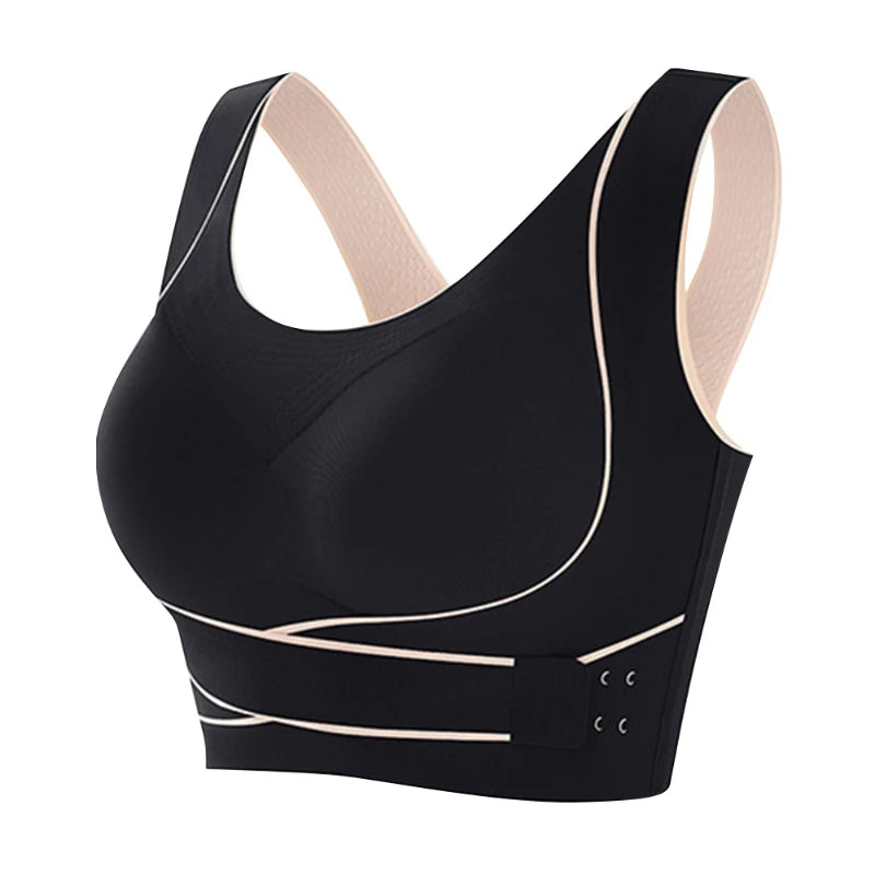 Sports Bra Front Adjustable Buckle Wireless Padded