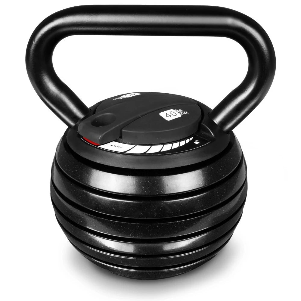 Adjustable 40-lb Cast Iron Kettlebell Weight Set