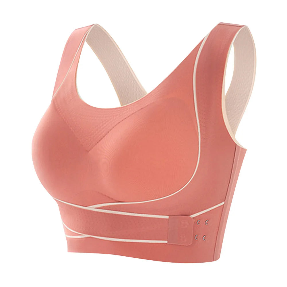 Sports Bra Front Adjustable Buckle Wireless Padded