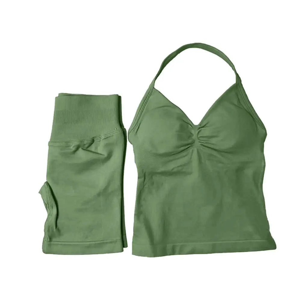 2 Piece Suit Longline Strappy Yoga Sets