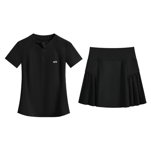 2Pcs Tennis Skirt Set Women Summer Sports Suit