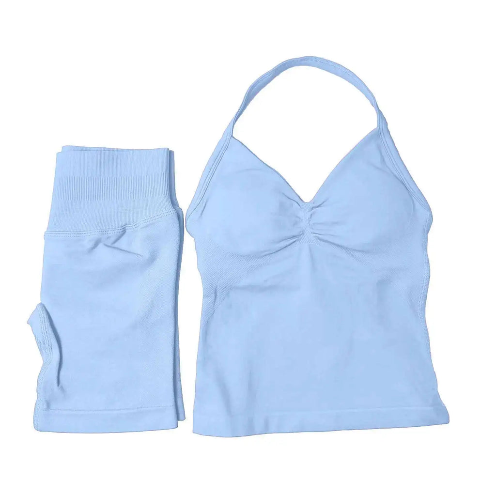 2 Piece Suit Longline Strappy Yoga Sets