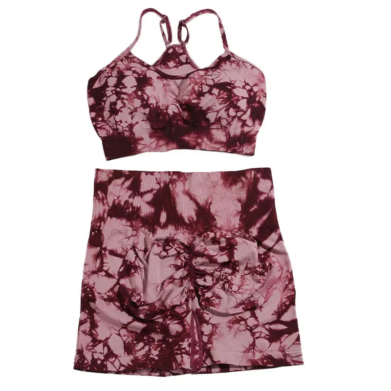 Women Tie Dye Yoga Set