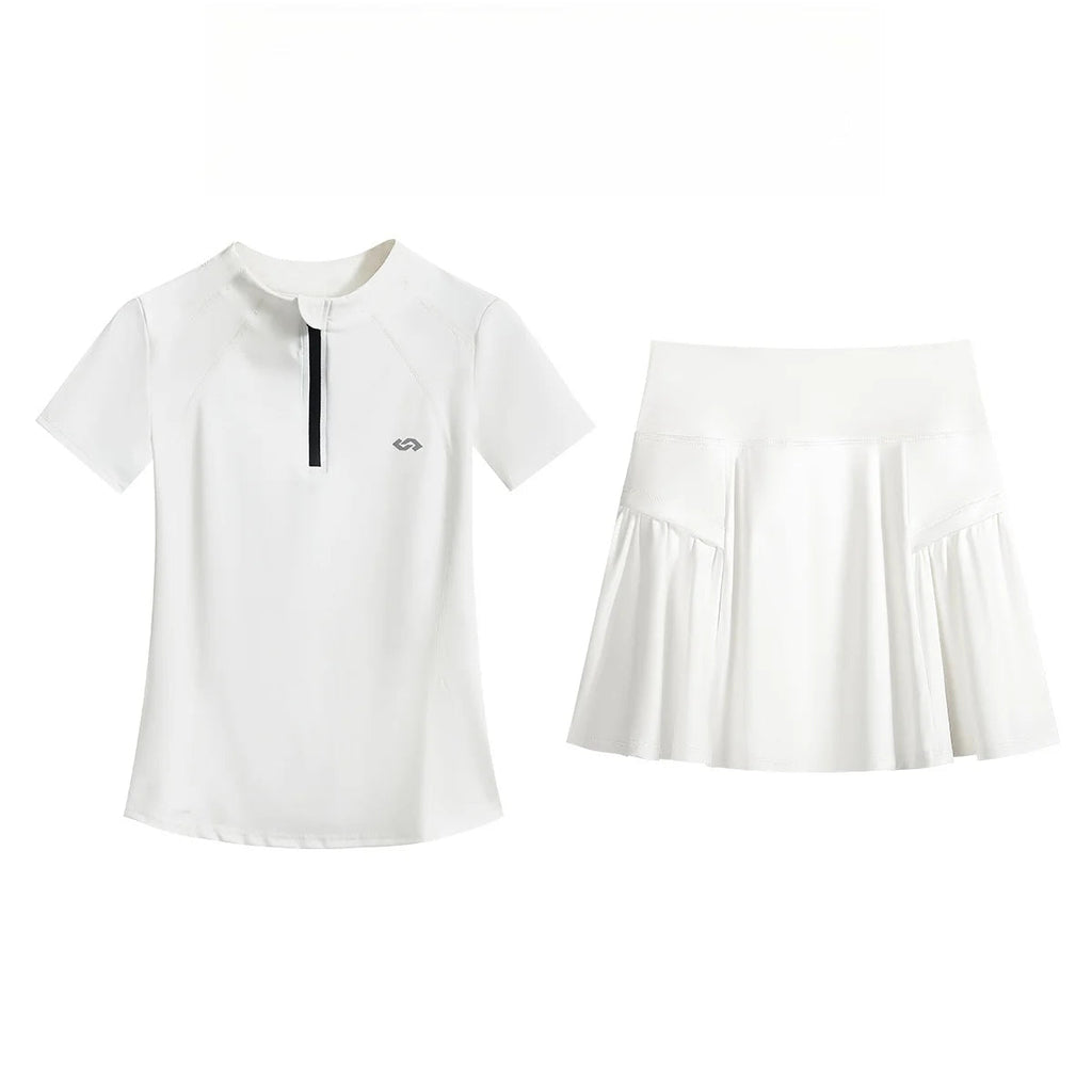 2Pcs Tennis Skirt Set Women Summer Sports Suit