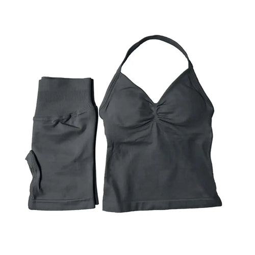 2 Piece Suit Longline Strappy Yoga Sets