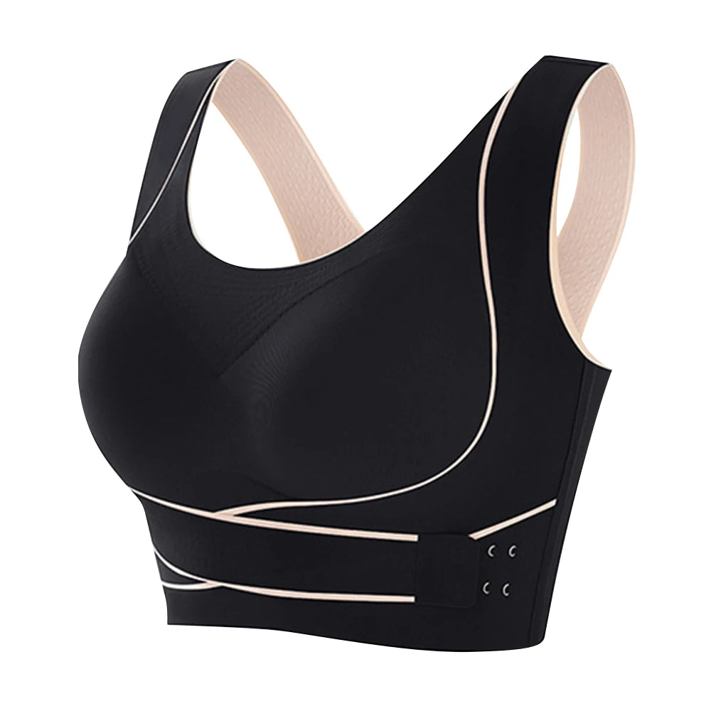 Sports Bra Front Adjustable Buckle Wireless Padded